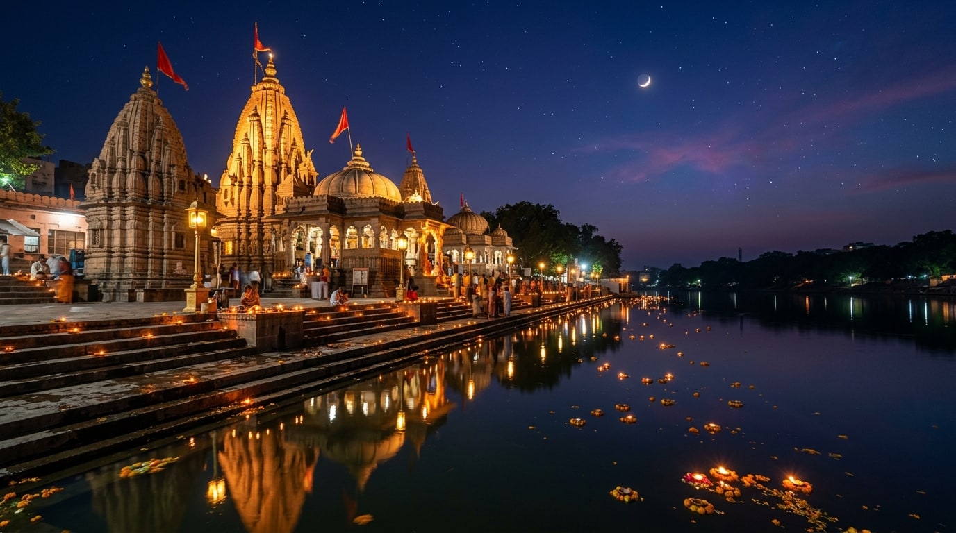 Mangal Nath Temple Ujjain at Night
